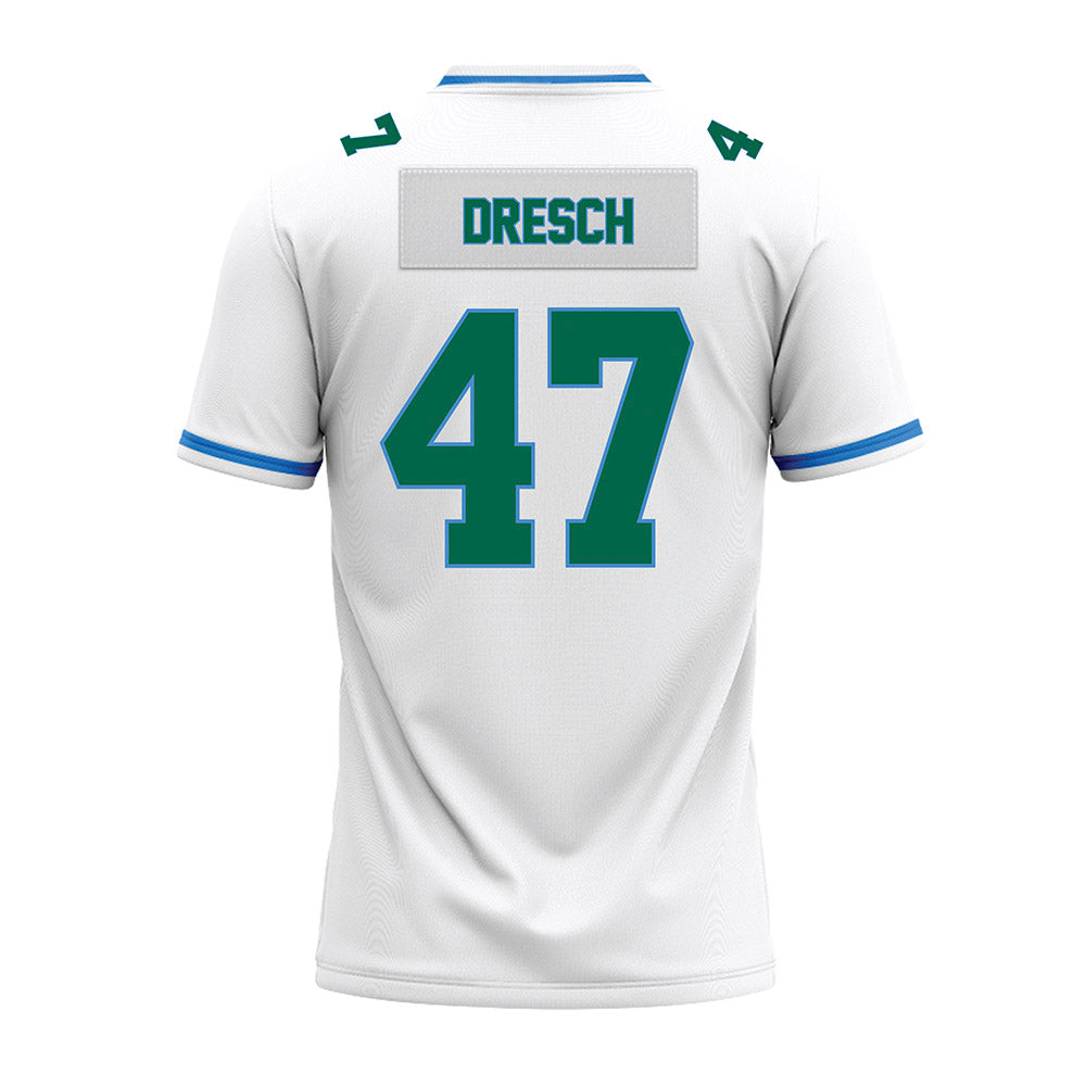 Tulane - NCAA Football : Zachary Dresch - White Premium Football Jersey-1