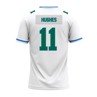 Tulane - NCAA Football : Dalton Hughes - White Premium Football Jersey-1