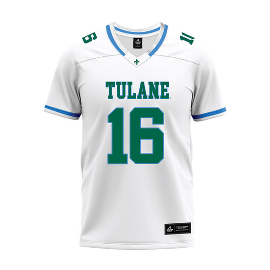 Tulane - NCAA Football : Garrett Mmahat - White Premium Football Jersey-0