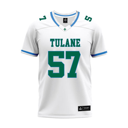 Tulane - NCAA Football : Deborah Fackett - White Premium Football Jersey-0
