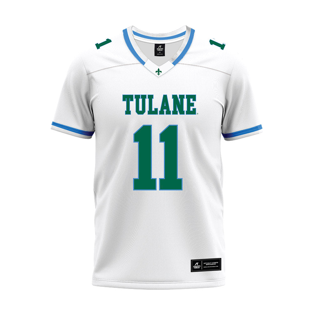 Tulane - NCAA Football : Dalton Hughes - White Premium Football Jersey-0
