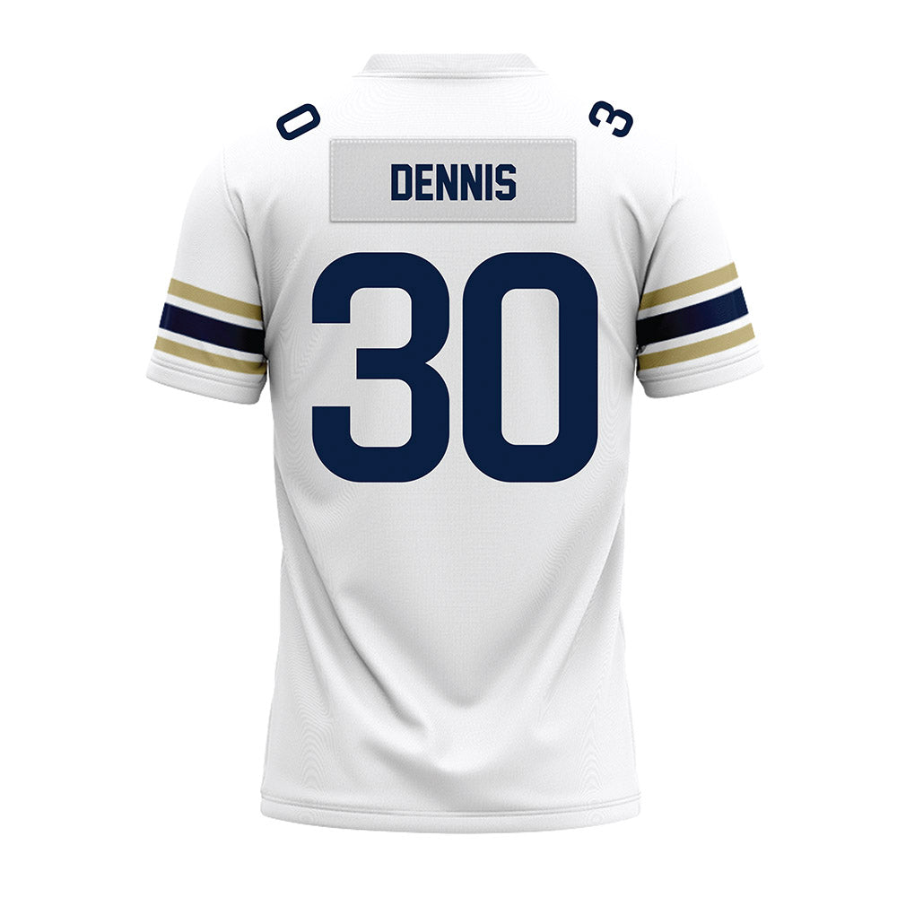 Akron - NCAA Football : Jake Dennis - White Premium Football Jersey-1