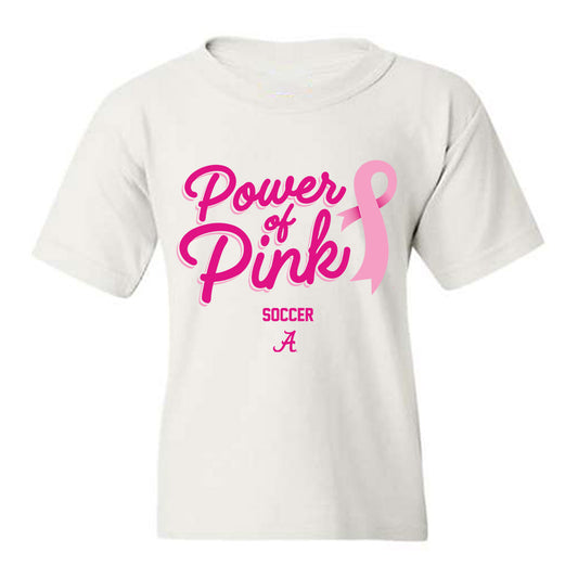 Alabama - NCAA Women's Soccer : Power of Pink White Youth T-Shirt-0