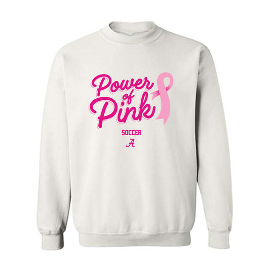 Alabama - NCAA Women's Soccer : Power of Pink White Crewneck Sweatshirt-0