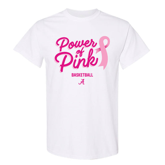 Alabama - NCAA Women's Basketball : Power of Pink White T-Shirt-0