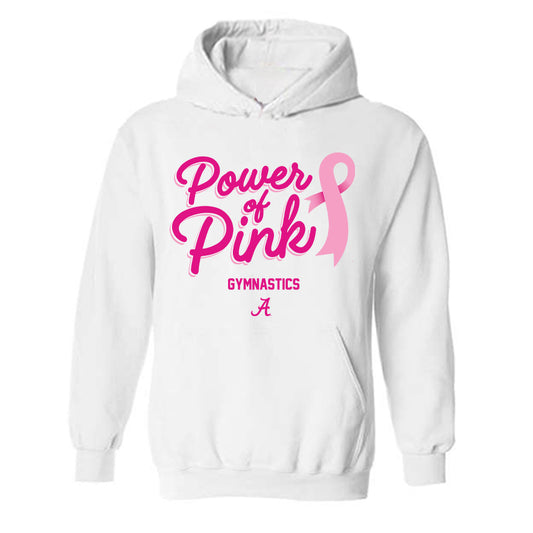 Alabama - NCAA Women's Gymnastics : Power of Pink White Hooded Sweatshirt-0