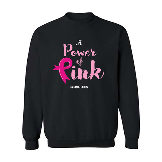 Alabama - NCAA Women's Gymnastics : Power of Pink Black Crewneck Sweatshirt-0