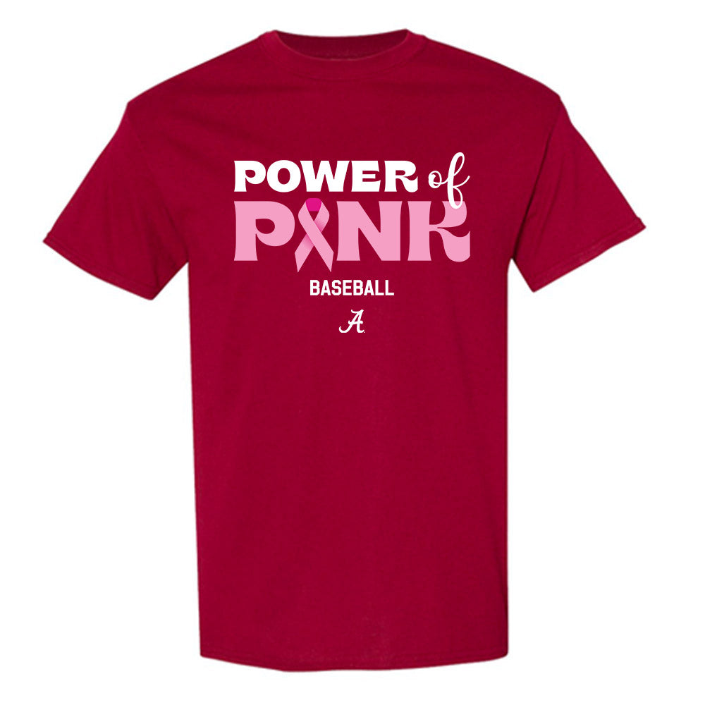 Alabama - Baseball Alumni : Sean Griggs - Power of Pink Crimson T-Shirt-0