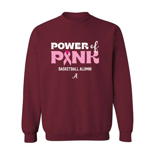 Alabama - Men's Basketball Alumni : Emmett Thomas - Power of Pink Crimson Crewneck Sweatshirt-0