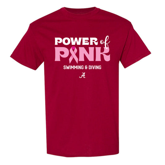 Alabama - NCAA Women's Swimming & Diving : Mady Hartway - Power of Pink Crimson T-Shirt-0