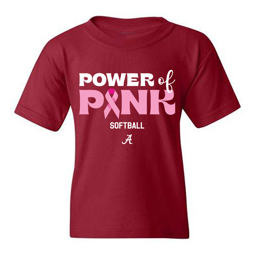 Alabama - NCAA Softball : Holly Beth Brooks - Power of Pink Crimson Youth T-Shirt-0