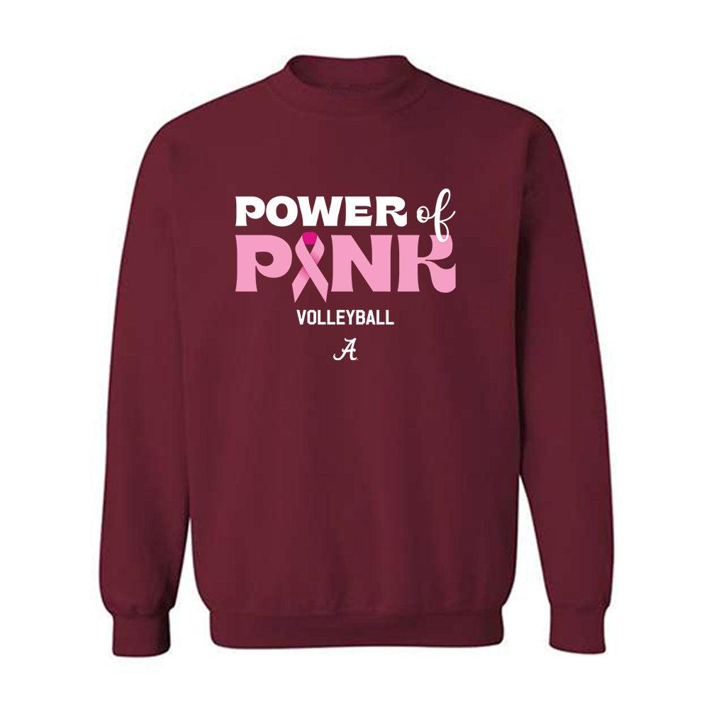 Alabama - NCAA Women's Volleyball : Maddie Snider - Power of Pink Crimson Crewneck Sweatshirt-0