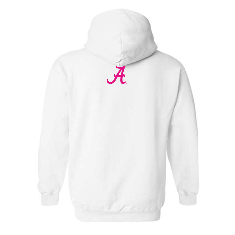 Alabama - NCAA Women's Gymnastics : Power of Pink Alternate White Hooded Sweatshirt-1