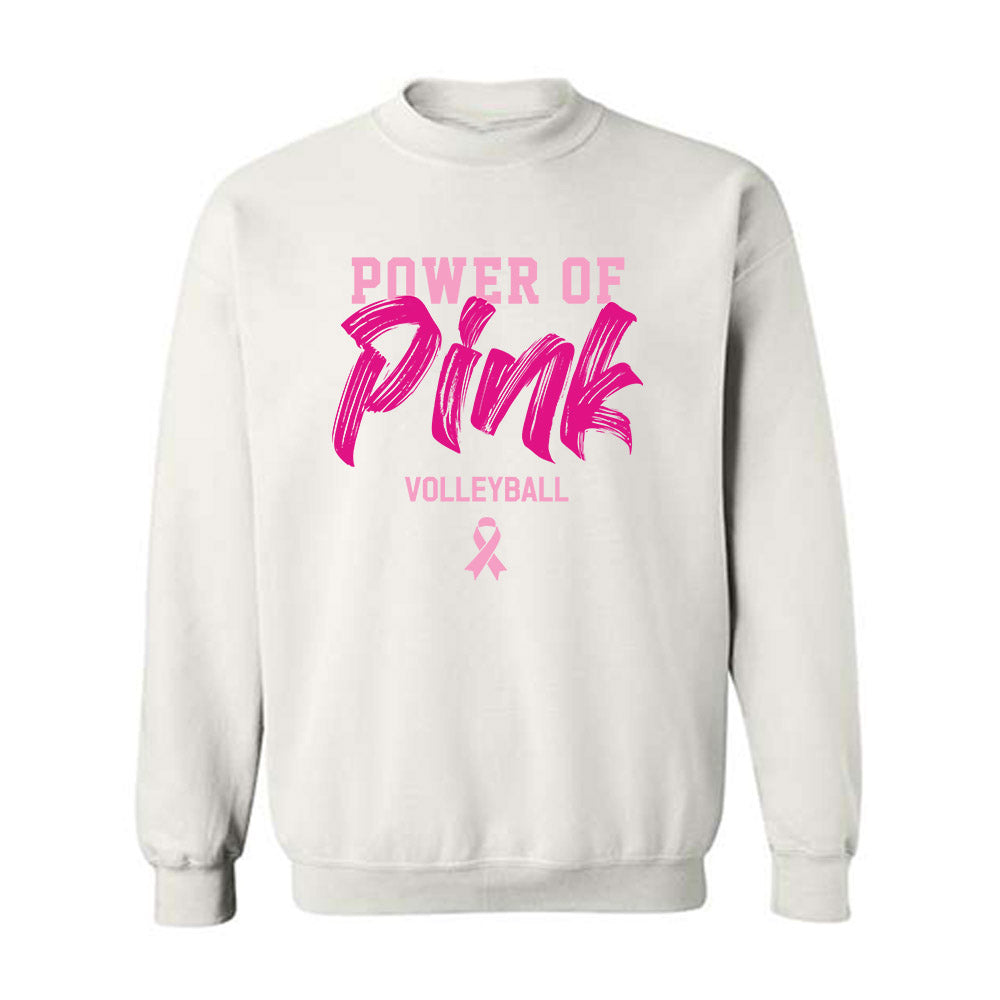 Alabama - NCAA Women's Volleyball : Power of Pink Alternate White Crewneck Sweatshirt-0