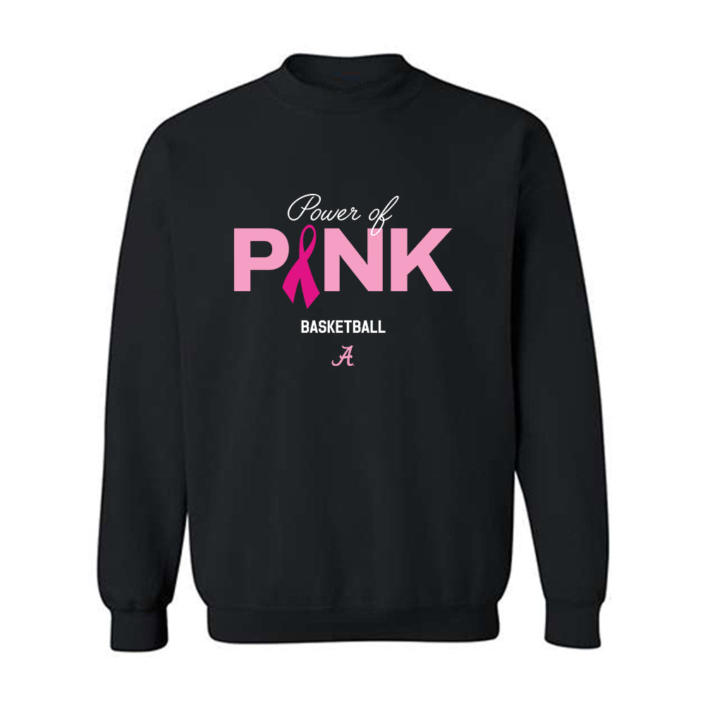 Alabama - NCAA Women's Basketball : Power of Pink Alternate Black Crewneck Sweatshirt-0