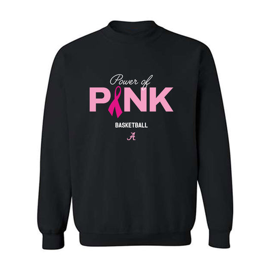 Alabama - NCAA Women's Basketball : Power of Pink Alternate Black Crewneck Sweatshirt-0