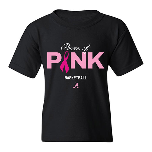 Alabama - NCAA Women's Basketball : Power of Pink Alternate Black Youth T-Shirt-0