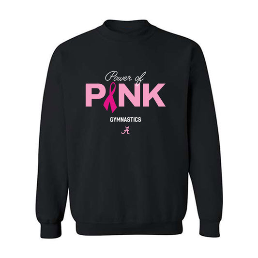 Alabama - NCAA Women's Gymnastics : Power of Pink Alternate Black Crewneck Sweatshirt-0