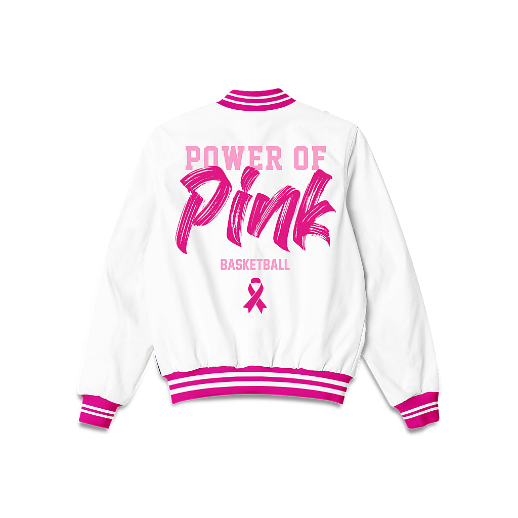 Alabama - NCAA Women's Basketball : Power of Pink White Bomber Jacket-1