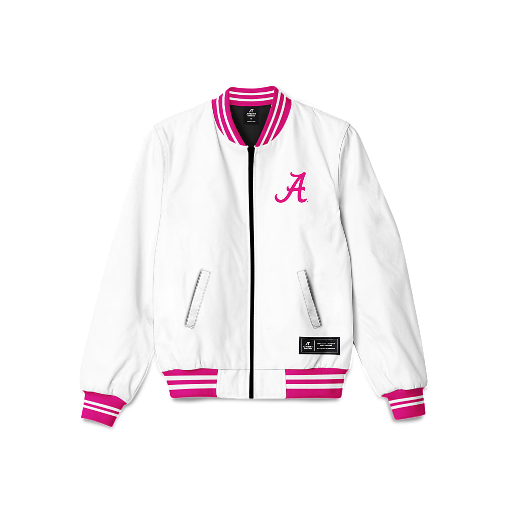 Alabama - NCAA Women's Basketball : Power of Pink White Bomber Jacket-0