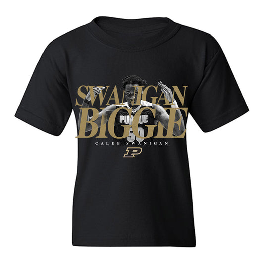 Purdue - NCAA Men's Basketball Legends : Caleb Swanigan - Graphic Tee Youth T-Shirt-0