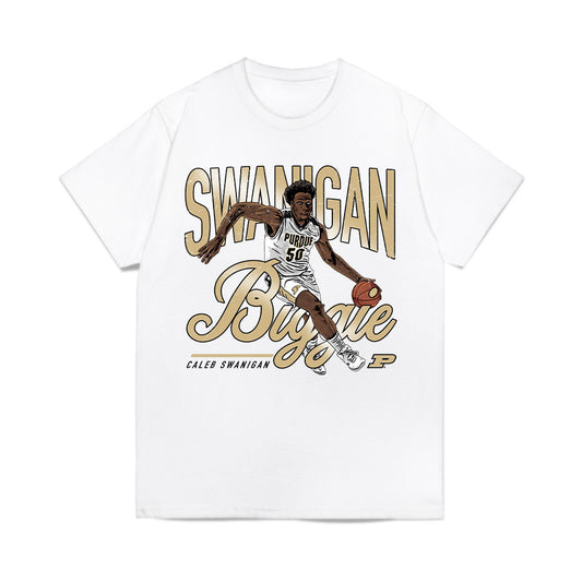 Purdue - NCAA Men's Basketball Legends : Caleb Swanigan - Caricature Comfort Colors T-Shirt-0