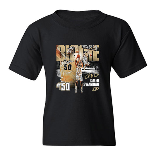 Purdue - NCAA Men's Basketball Legends : Caleb Swanigan - Collage Youth T-Shirt-0