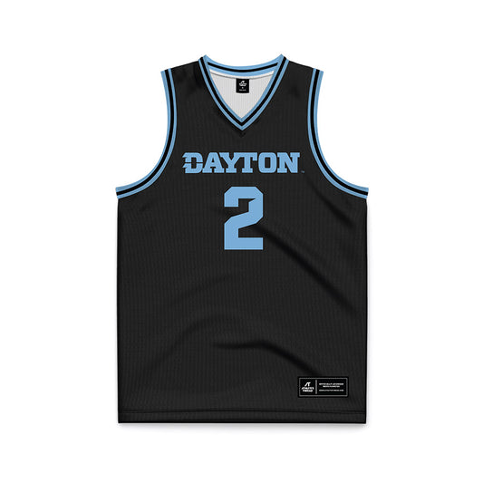 Dayton - NCAA Men's Basketball : De'Shayne Montgomery - Black Basketball Jersey-0