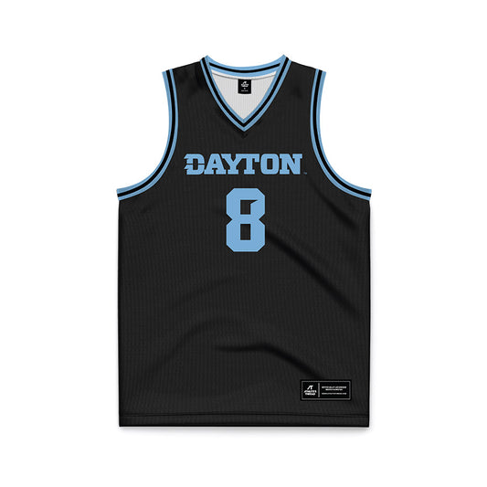 Dayton - NCAA Men's Basketball : Jaron McKie - Black Basketball Jersey-0