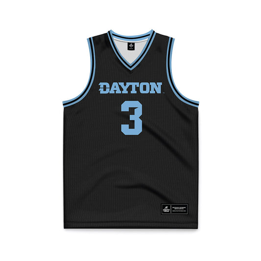 Dayton - NCAA Men's Basketball : Jaiun Simon - Black Basketball Jersey-0