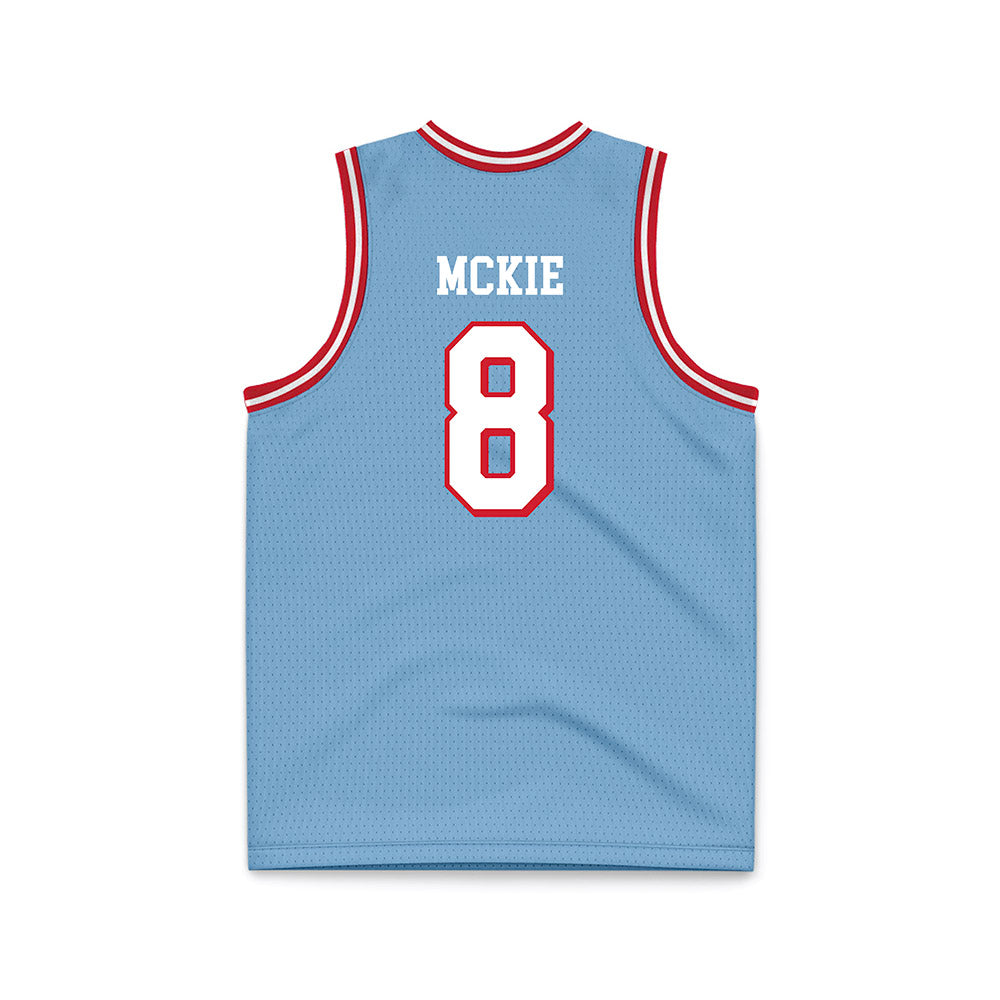 Dayton - NCAA Men's Basketball : Jaron McKie - Chapel Blue Basketball Jersey-1