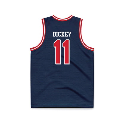 Dayton - NCAA Men's Basketball : Evan Dickey - Blue Basketball Jersey-1