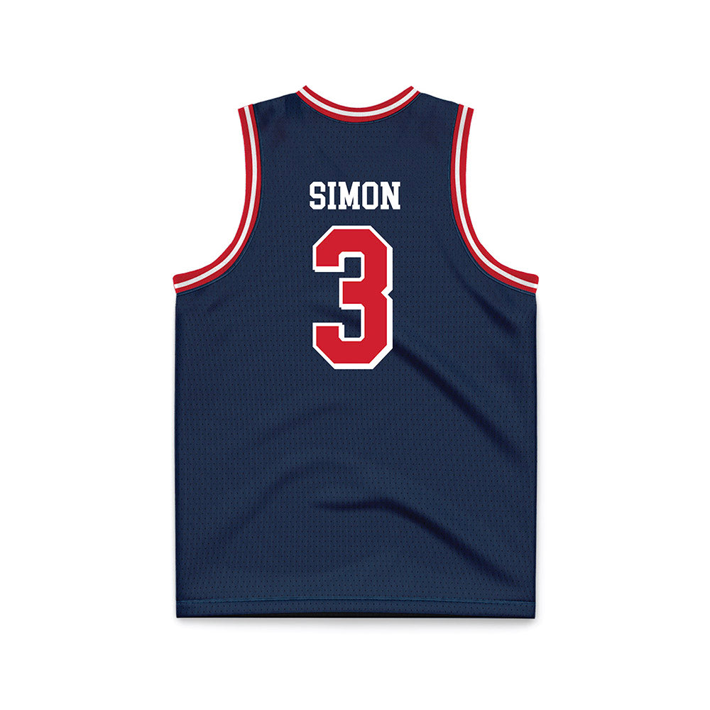 Dayton - NCAA Men's Basketball : Jaiun Simon - Blue Basketball Jersey-1