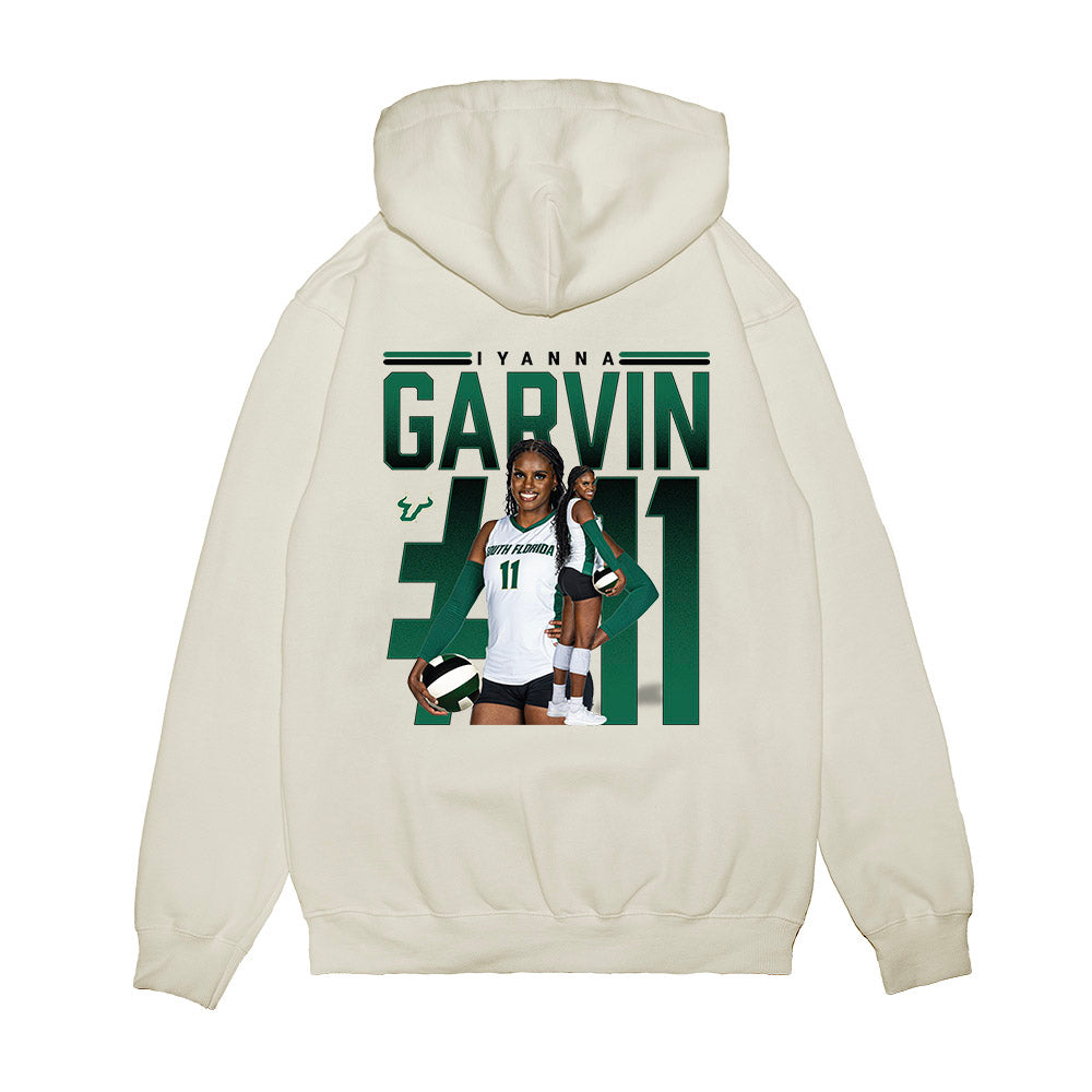 USF - NCAA Women's Volleyball : Iyanna Garvin - Collage Premium Hooded Sweatshirt-1