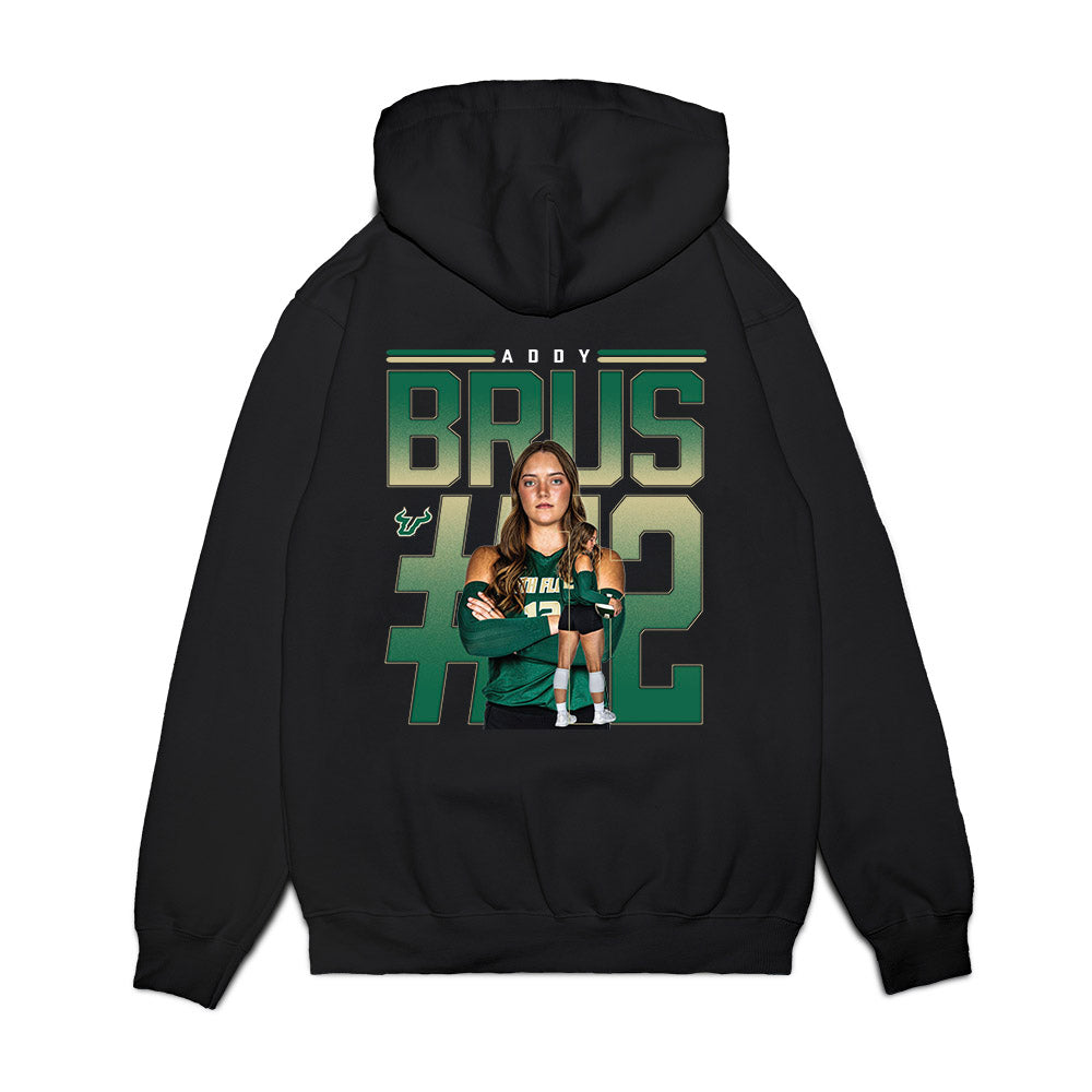 USF - NCAA Women's Volleyball : Addy Brus - Collage Premium Hooded Sweatshirt-1