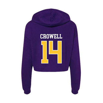 East Carolina - NCAA Football : Key Crowell - Classic Shersey Women's Crop Fleece Hoodie-1