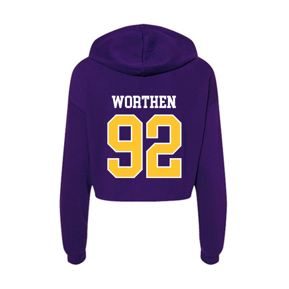 East Carolina - NCAA Football : Dylon Worthen - Classic Shersey Women's Crop Fleece Hooded Sweatshirt-1