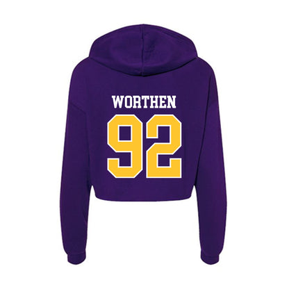 East Carolina - NCAA Football : Dylon Worthen - Classic Shersey Women's Crop Fleece Hooded Sweatshirt-1