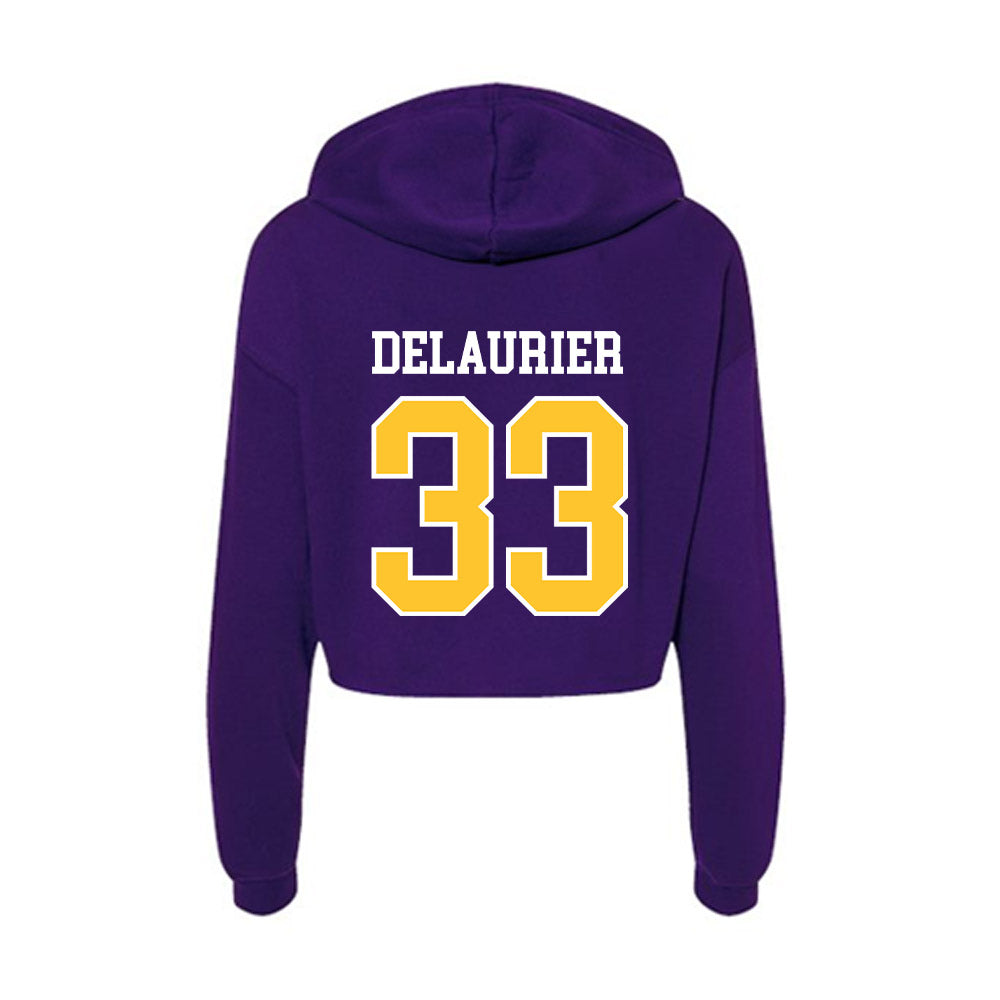 East Carolina - NCAA Men's Basketball : Eli DeLaurier - Classic Shersey Women's Crop Fleece Hoodie-1
