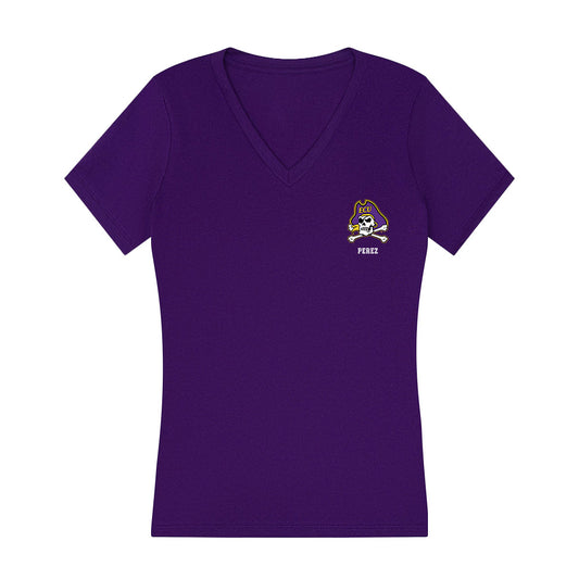 East Carolina - NCAA Football : Noah Perez - Classic Shersey Women's V-Neck T-Shirt-0