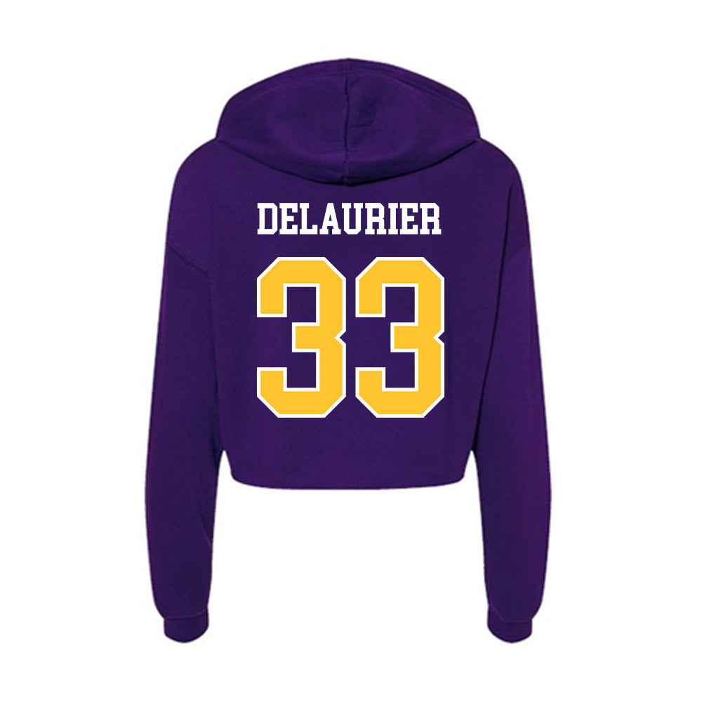 East Carolina - NCAA Men's Basketball : Eli DeLaurier - Classic Shersey Women's Crop Fleece Hoodie-1