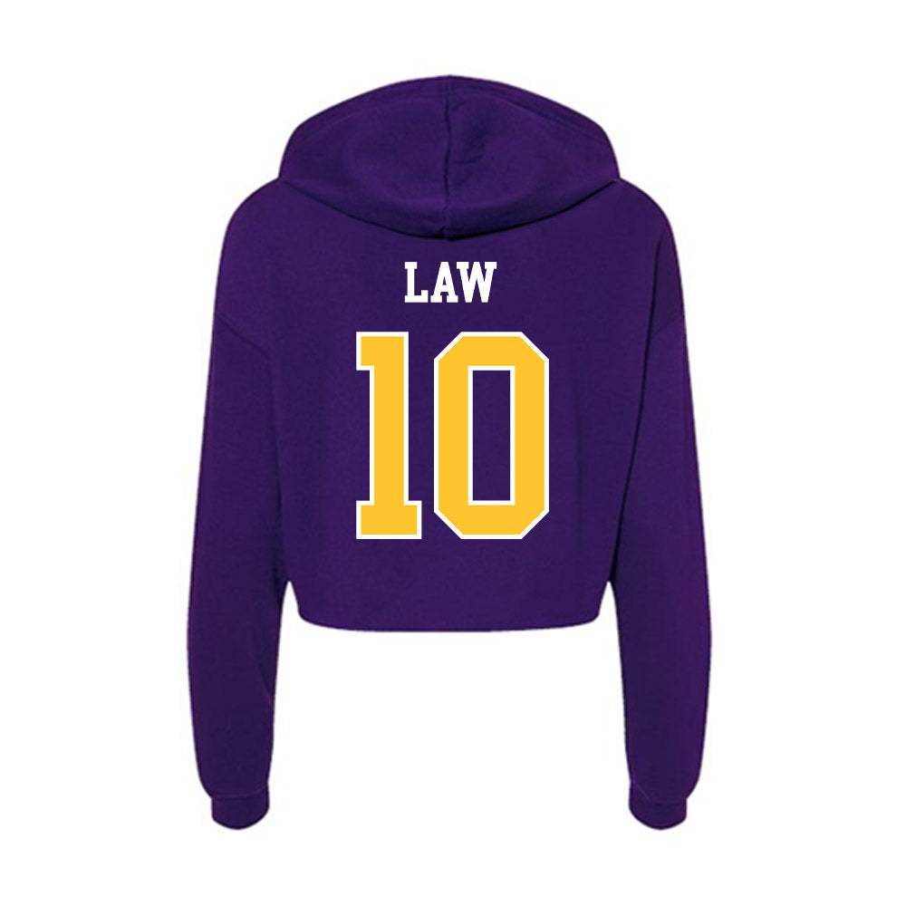 East Carolina - NCAA Football : Crews Law - Classic Shersey Women's Crop Fleece Hooded Sweatshirt-1