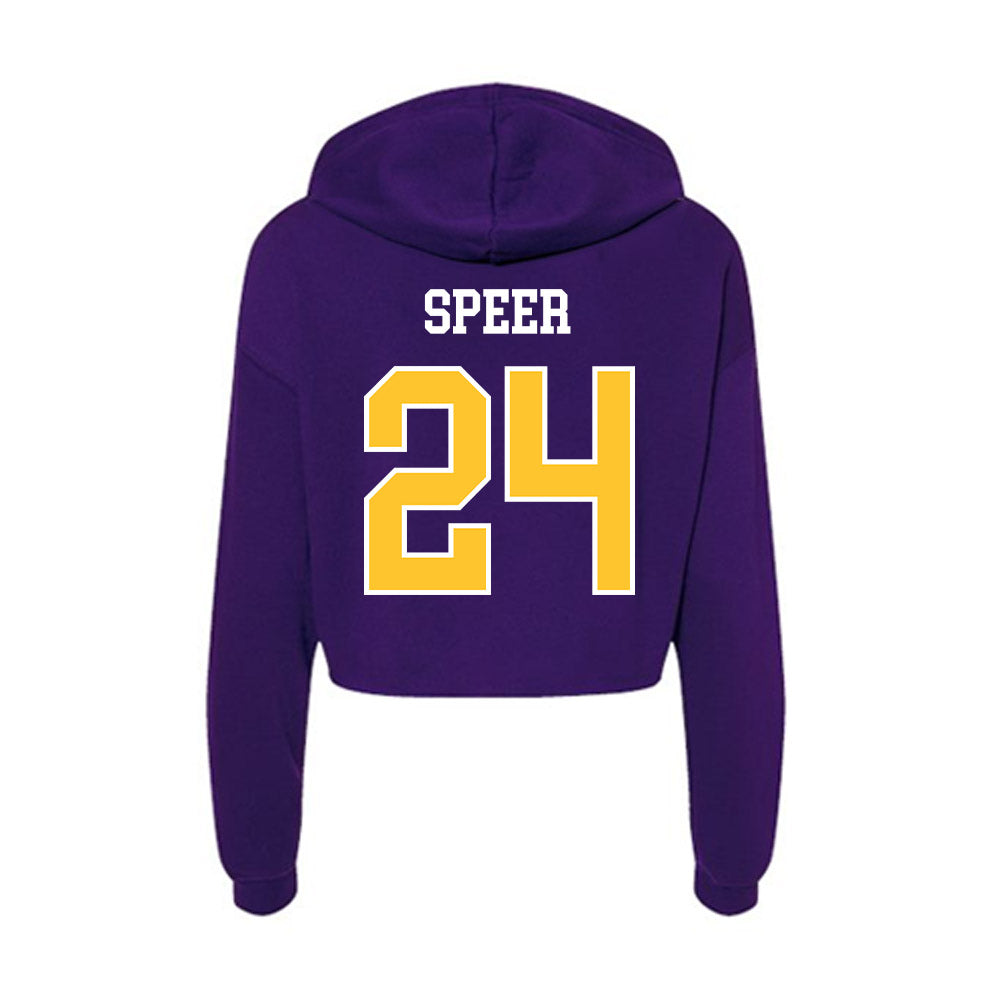 East Carolina - NCAA Football : Durante Speer - Classic Shersey Women's Crop Fleece Hooded Sweatshirt-1