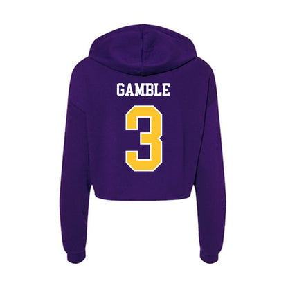 East Carolina - NCAA Football : Zyeir Gamble - Classic Shersey Women's Crop Fleece Hooded Sweatshirt-1