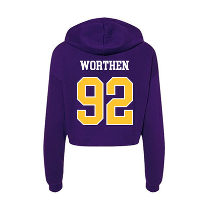 East Carolina - NCAA Football : Dylon Worthen - Classic Shersey Women's Crop Fleece Hooded Sweatshirt-1