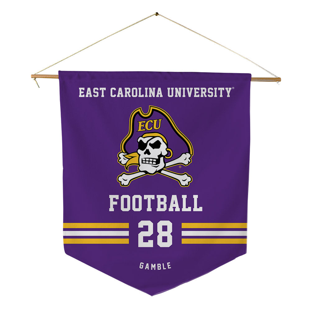 East Carolina - NCAA Football : Zyeir Gamble - Pennant - 18" x 21"-0