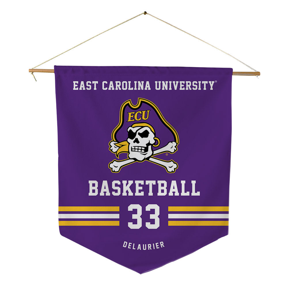 East Carolina - NCAA Men's Basketball : Eli DeLaurier - Pennant - 18" x 21"-0