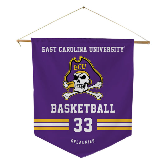 East Carolina - NCAA Men's Basketball : Eli DeLaurier - Pennant - 18" x 21"-0