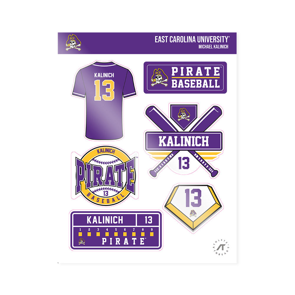 East Carolina - NCAA Baseball : Michael Kalinich - Sticker Sheet-0