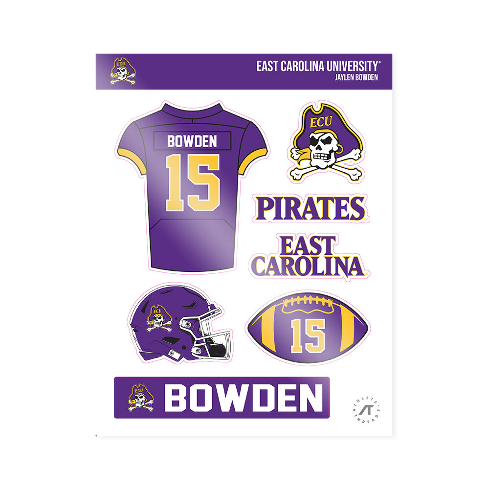 East Carolina - NCAA Football : Jaylen Bowden - Sticker Sheet-0